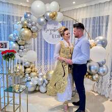 40pcs White & Gold Balloon Set 10inch Latex Balloons, Suitable For Weddings, Anniversaries, Birthdays, Multipurpose Decoration For Home, Room Backdrop, Special Occasions