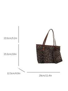 Women's Fashion Commuting & Shopping Shoulder Tote Bag, Large Capacity, Suitable For Dating - Brown - View 5