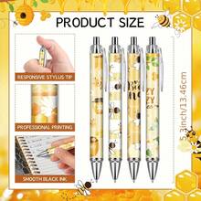 2/4/8pcs Retractable Ballpoint Pens With Bee Theme - Fine, Smooth Black Ink, Featuring Vibrant Honeycomb And Bee Designs, Ideal For Office, Students, Teachers And Professionals As Gifts, Bee Decor - Round - View 3