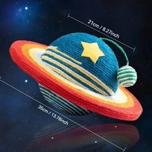 1pc Rainbow Woven Ball & Star Shaped Cat Scratching Board, Durable Non-Shedding Self-Grooming Scratch Toy Set - Cat Planet - View 2