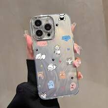 Funda para teléfono 1PC Adecuado 16 Pro/ 15/ 14/ 13/ 12/ 11/ Pro/ Pro/ Plus/ Lente de hilo de orificio fino Protector completo de TPU - Impresión de patrones - Anticaída y a prueba de golpes Moda y versátil Antihuellas de alta gama Proporcione su móvil - Colores mixtos 1 - Ver 1