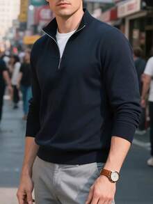 男士宽松轻薄拉链开衫，简约时尚