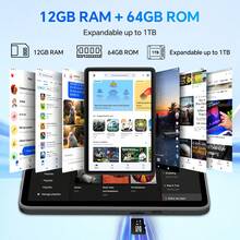 Blackview 10英寸安卓平板电脑，四核处理器，4GB内存，64GB存储空间，6000mAh电池，支持2TB TF卡，高清IPS显示屏，WiFi 6，蓝牙5.2 - 灰色 - 查看 3