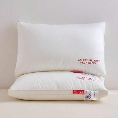 1个五星级酒店级防水枕头，防油防污，蓬松柔软，支撑颈部，放松身心，豪华卧室枕头，适用于家庭和宿舍