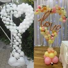 16 Piece Elegant Heart-Shaped Balloon Arch Kit - Perfect For Weddings, Valentine's Day, Birthdays, And Engagements Romantic Dates,| Durable Plastic Heart Decoration With Circular Ring Holder(This Product Set Does Not Include Balloons) - 白色 - 查看 9