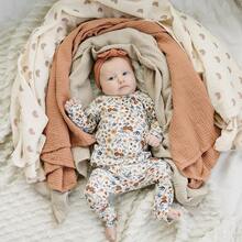 3pcs Crinkle Cloth Baby Swaddle Blankets, Infant Stroller Wind Cover Blanket, Baby Receiving Blanket For Nursery, Delivery Room, Newborn Wrap - 彩色 - 查看 3