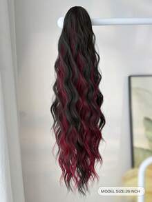 ZURO 26 Inch Long Wavy Synthetic Hair Ponytail Extension, Heat Resistant Fiber, Suitable For Women & Girls, Party & Daily Use - Piano Color - View 7