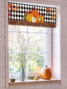 1 件感恩节短窗帘帷幔，感恩节黑白格子南瓜枫叶短窗帘，感恩节客厅餐厅咖啡厅厨房装饰半窗帘，感恩节隐私屏幕短门窗帘，秋收派对装饰横幅，感恩节快乐房间装饰背景，感恩节家居装饰，感恩节礼物派对回礼，感恩节悬挂装饰，季节装饰 - 感恩節南瓜 - 查看 9