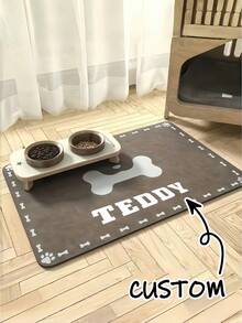 Alfombrilla personalizada súper absorbente para comida de perro, almohadilla personalizable para tazón de mascotas, hecha de goma y material de diatomita, adecuada para perros, cosas personalizables - Multicolor - Ver 3