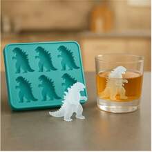 Dinosaur Ice Cube Mold, 6-Cavity Silicone Ice Tray, Fun Dinosaur Shape Ice Maker For Parties And Cocktails, Easy To Fill And Release