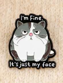 1Pc Cute Fat Cat Enamel Badge Interesting Quotes Brooch Collar Badge Backpack Clothing Accessories Animal Jewelry Friends Gift Office Accessories Shirts Jacket Halloween Clothes Pin Funny Teacher Gifts Halloween Accessories Teachers Day Costume Accessories Bag Charms Christmas - Multicolor - View 4