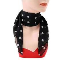 1 pieza Pañuelo de gasa con estampado floral, ligero, versátil, de moda y elegante para mujer, adecuado para primavera y otoño con vestidos - Blanco y Negro - Ver 3