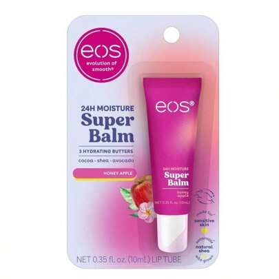 Eos 24H Moisture Super Balm - Birthday Cake, Lip Mask, Day Or Night Lip Treatment, Made For Sensitive Skin, 035 Fl Oz