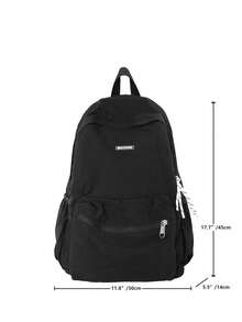 Minimalist Solid Color Multipocket Backpack, Versatile Large Capacity Bag For School, Travel, Vacation, Back To School Season - Multicolor - View 6