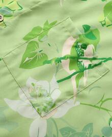Men's & Women's Hawaiian Shirt - Tropical Palm Tree & Coconut Leaves Print Short Sleeve Button-Up, Soft Breathable Fabric, Machine Washable, Regular Fit Casual Beach Vacation Shirt For Adults, Summer Apparel Buttons Casual Shirts - 綠色 - 查看 6