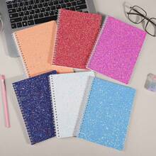 1pc A5 Colorful Sequin Spiral Notebook, Fashionable High-Quality Student Blank Journal