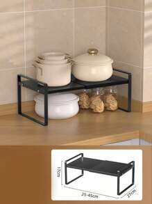 1 pieza Estantería de cocina estilo japonés de varios niveles, estantería organizadora extensible para encimera, despensa, almacenamiento multifuncional