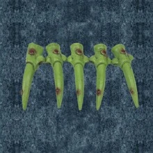 Set di 5 accessori per costumi horror di Ognissanti - Inclusi unghie finte da strega e zombie, copri-dita color carne, per provare il brivido del realismo durante il travestimento da festa