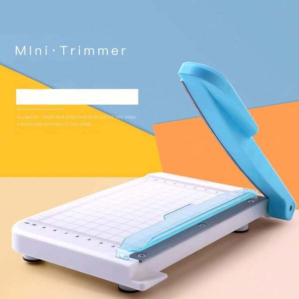 Precision Paper Cutter Trimmer 6 Inch With Grid Line Guide - Heavy Duty Guillotine Blade For Crafting, Scrapbooking, Photos & Cardstock | Portable Cutting Tool For Office Home DIY Enthusiasts