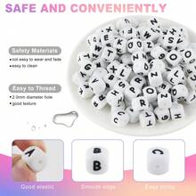26/52/78/130pcs A-Z Silicone Letter Beads - DIY Personalized Jewelry Making Set, Craft Supplies For Name Bracelets, Keychains, Pendants, ID Lanyards & Bead Pens - 26-piece Alphabet Beads Set - View 3