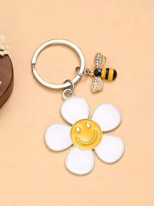 1pc Alloy Flower Daisy Sunflower Keychain | Flower Girl Bag Charm, Elegant Creative Accessory, Perfect For Young Ladies Gifts For Mother, Father, Graduation, And Teacher - Multicolor - View 10