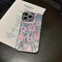 Funda para teléfono 1 pieza, color rosa lindo, punteado, estampado, fino, con agujeros, hilo emplumado IMD, a la moda y para teléfono, 16/15/14/13/12/11 Pro Promax Plus/X/Xsmax, funda para teléfono S, son hombres y - Plateado - Ver 6
