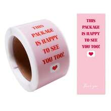 50 Piezas/Paquete Etiquetas Rectangulares Sellantes con Corazones Rosas, Etiquetas Decorativas para Cajas de Regalo, Gracias, Útiles Escolares, Regreso a Clases - Rosa - Ver 5