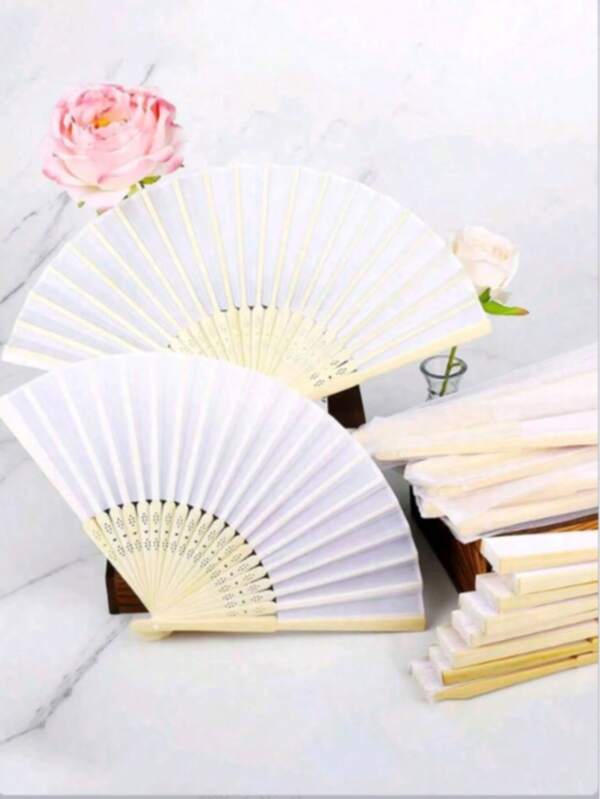 1 pieza/8 piezas Abanico plegable de papel decorativo portátil, adecuado para bodas, fiestas, regalos y otros artículos de moda
