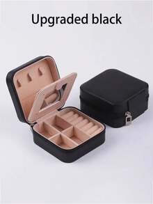 1 hộp đựng trang sức du lịch, hộp đựng trang sức nhỏ gọn, hộp đựng trang sức có gương, hộp trưng bày bằng PU chống thấm nước, thích hợp để đựng vòng cổ, nhẫn, hoa tai và các loại trang sức khác, vật dụng không thể thiếu cho mùa tựu trường, quà tặng ngày lễ. - Nhiều màu - Xem 19