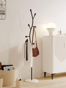 1pc 175cm Freestanding Marble Garment Rack, Bedroom Clothes & Bag Hanger, Simple Drying Rack, Coat Rack