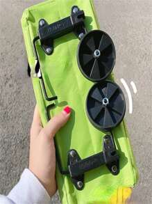 1pc Large Capacity Foldable Oxford Cloth Laundry Basket With Wheels, 55lbs Load-Bearing Durable Polyester Wash Bag, Suitable For Travel, Shopping, Home And Outdoor - Green/Red/Blue Option