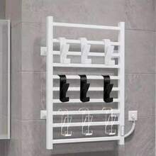 4pcs Black & White Mixed Minimalist Radiator Hooks, No-Drill Hanging Storage Rack, Bathroom Towel Rack Radiator Clip Hooks, Bath Ball & Hand Towel Hanging Hooks, Home Bathroom Storage Hooks, Radiator Hooks, Radiator Storage Rack, Clip-On Hooks, Bath Ball Rack - Multicolor - View 3