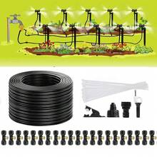 Misting Cooling System 98FT (30M) Misting Line + 30 Brass Mist Nozzles Garden - Black - View 9