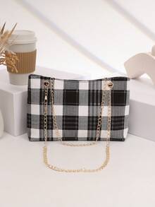 Fashion Embossed Handbag, Minimalist Women Shoulder Crossbody Bag With Chain - Multicolor - View 2