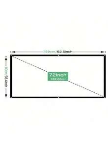 Màn hình máy chiếu 80" 72" 100", Màn hình chiếu gấp di động 16:9 4K 3D Màn hình chiếu phim trong nhà/ngoài trời có túi đựng, thích hợp cho rạp hát tại nhà, cắm trại và hoạt động giải trí - Nhiều màu - Xem 10