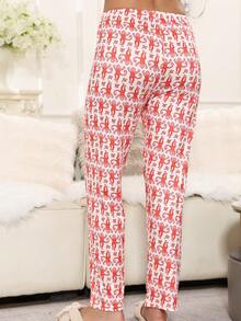 بنطلون بيجامة نسائي مطبوع بصورة القرد، مناسب للارتداء في المنزل وأيام الهالوين والكريسماس والخريف