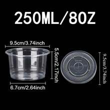 Disposable Food Containers - 250ML-8OZ-flat Lids - View 2