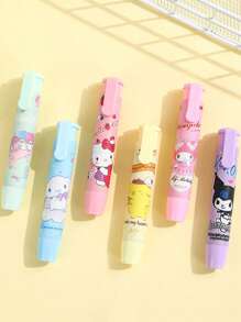 Sanrio 1Pc Creative Press Eraser Hello Anime Kuromi Melody Cinnamoroll Kitty Cartoon Stationery Gift Office School Supplies Back To School School Supplies(Some Parts May Be Random)