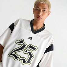 Adidas Men's  Graphic Footb Jersey |  | Men Sports Tees & Tanks - JY2762-100/Trắng mây/Đen - Xem 5