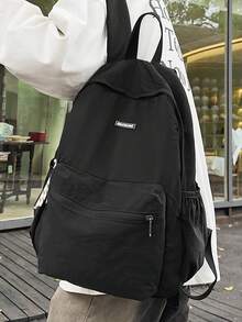 Minimalist Solid Color Multipocket Backpack, Versatile Large Capacity Bag For School, Travel, Vacation, Back To School Season - Multicolor - View 1