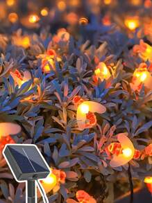 1 pieza Luces solares para exteriores, diseño de abeja, 8 modos, 100/50/20 luces de hadas solares de LED, para jardín, patio, árbol, fiesta, boda, regreso a clases, Halloween, Acción de Gracias, Navidad y celebraciones.