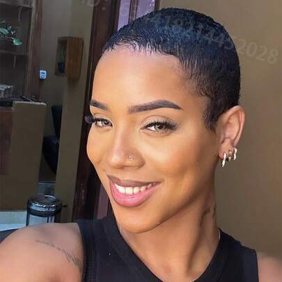 4 Inch Pixie Short Wig With Bangs, Straight Brazilian Virgin Hair, 150% Density, Layered Short Wig, Easy To Wear Glueless Party Wig For Women