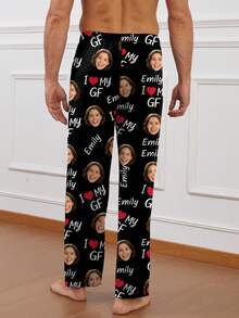 定制男士睡裤，可替换独特大头照或情侣脸，营造节日气氛，适合冬季和新年穿着