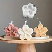 1/2件装樱花树脂浇铸硅胶模具，樱花蜡烛模具，适用于DIY手工制作、DIY蜡烛制作，花瓣硅胶模具，肥皂，粘土，软硅胶材质，可用于制作情人节礼物、母亲节礼物、生日礼物、蜡烛花束、树脂和聚合物粘土工艺品以及DIY装饰品，也适用于婚礼、毕业典礼、派对、节日和家居装饰，精致的花卉设计 - 白色2 - 查看 2