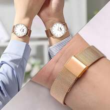 Unisex Stainless Steel Mesh Watch Band - Quick Release Metal Strap, Compatible With Smart Watches And Traditional Watches - Adjustable, Comfortable, Fashionable, Available In Gold, Silver, Black, Rose Gold - 18mm, 20mm, 22mm Options, Suitable For Daily, Business, Gift And Casual Wear - Multicolor - View 4