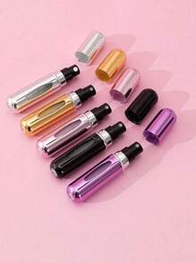 1pc 5ml Refillable Travel Fragrance Atomizer, Perfume Refillable Bottle, Travel Size Perfume Bottle, Mini Perfume Bottle, Refillable Perfume Bottle With Bottom Fill, Spray Bottle Dispenser Empty Liquid Container, Travel Essentials, Multi-Color, 1pc/3pcs, Spray Bottle Dispenser Mini Portable Empty Liquid Container, Travel Essentials Travel Pouch, Suitable For Beach, Summer, Back To School