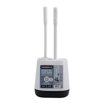 Toilet Bowl Brush And Plunger Set, White