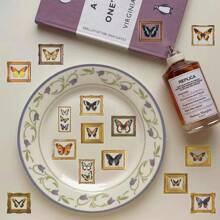52Pcs Vintage Butterfly Photo Frames Stickers PET Transparent Decorative Decals Butterfly Stickers Insect Stickers Aesthetic Stickers Waterproof Stickers Aesthetic Laptop Sticker Pack Skateboard Stickers Water Bottle Stickers Notebook Stickers