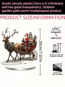 1 pezzo di decorazione piatta in acrilico 2D di Babbo Natale che tira la slitta delle renne - (20cm/7,87 pollici) adatta per casa, regalo di compleanno, ufficio, camera, attraccapanni, decorazione soggiorno, durevole e impermeabile - il regalo migliore per amici e famiglia