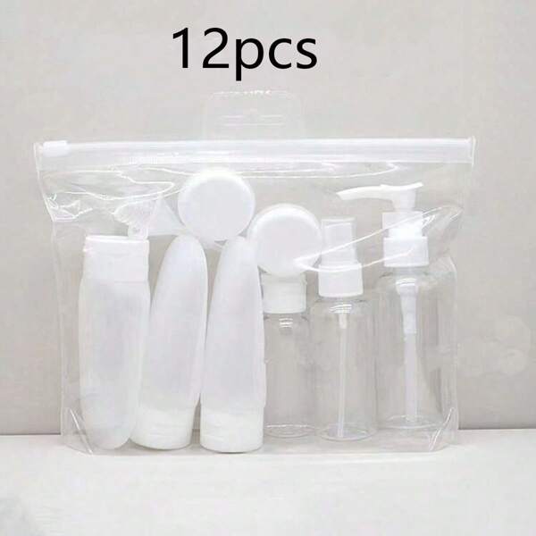 12 Travel Bottles For Toiletries, Leak Proof Travel Bottles, 60ml Travel Containers (With Refillable Bags), Empty Travel Bottle Sets For Lotion, Shampoo, Conditioner,Travel Accessories,